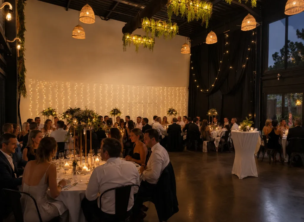 Soirée de mariage dans La Verrière du Recept', dîner aux chandelles